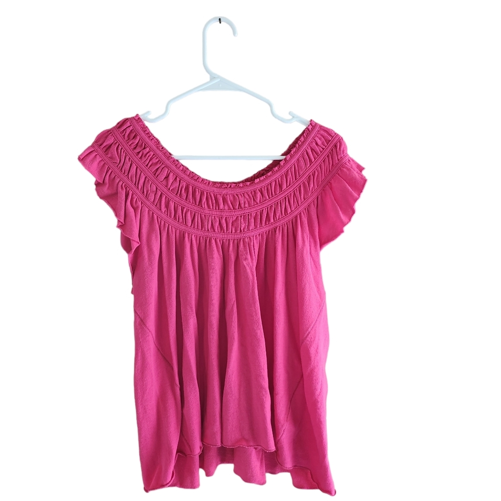 Free People We The Free Women's Pink Off the Shoulders Top Size XS d30